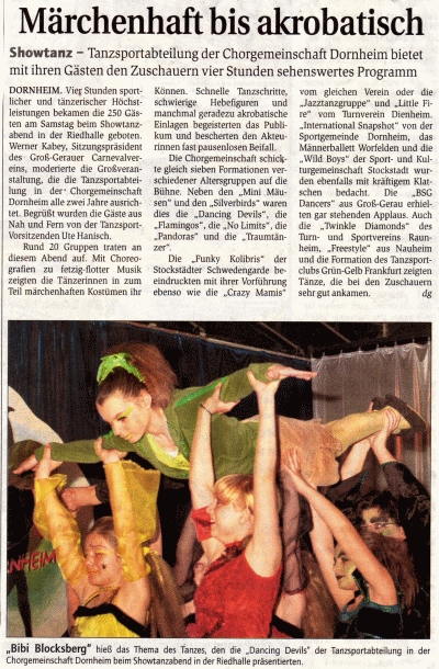Bericht 20.05.06 Dornheim Showtanzabend