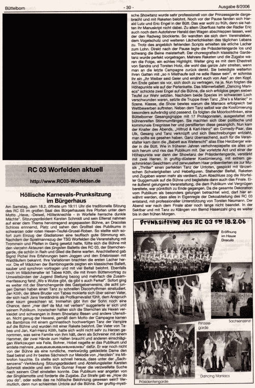 Sitzung Worfelden Bericht BNachrichten 23.02.2006